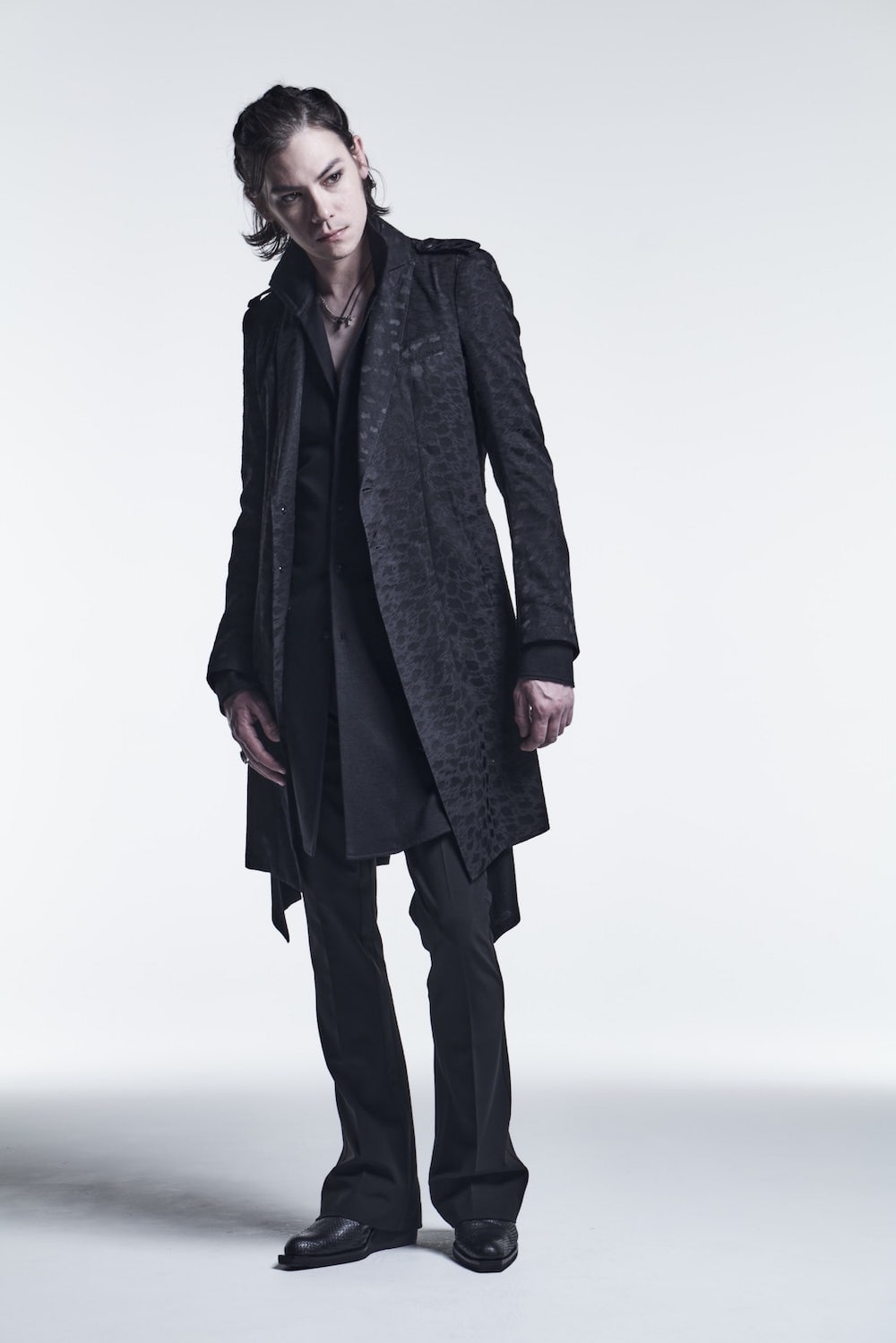 Epoulet Long Jacket Black