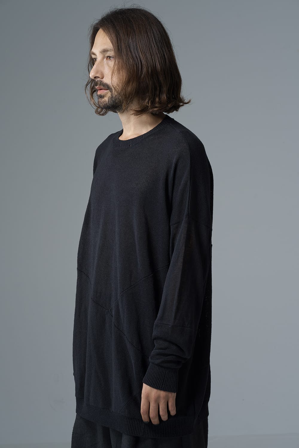 Knit long sleeve linen nylon combination