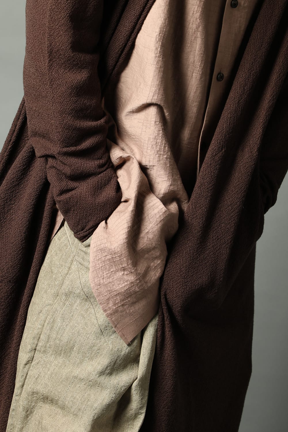 Long cardigan merino wool  Dark Brown