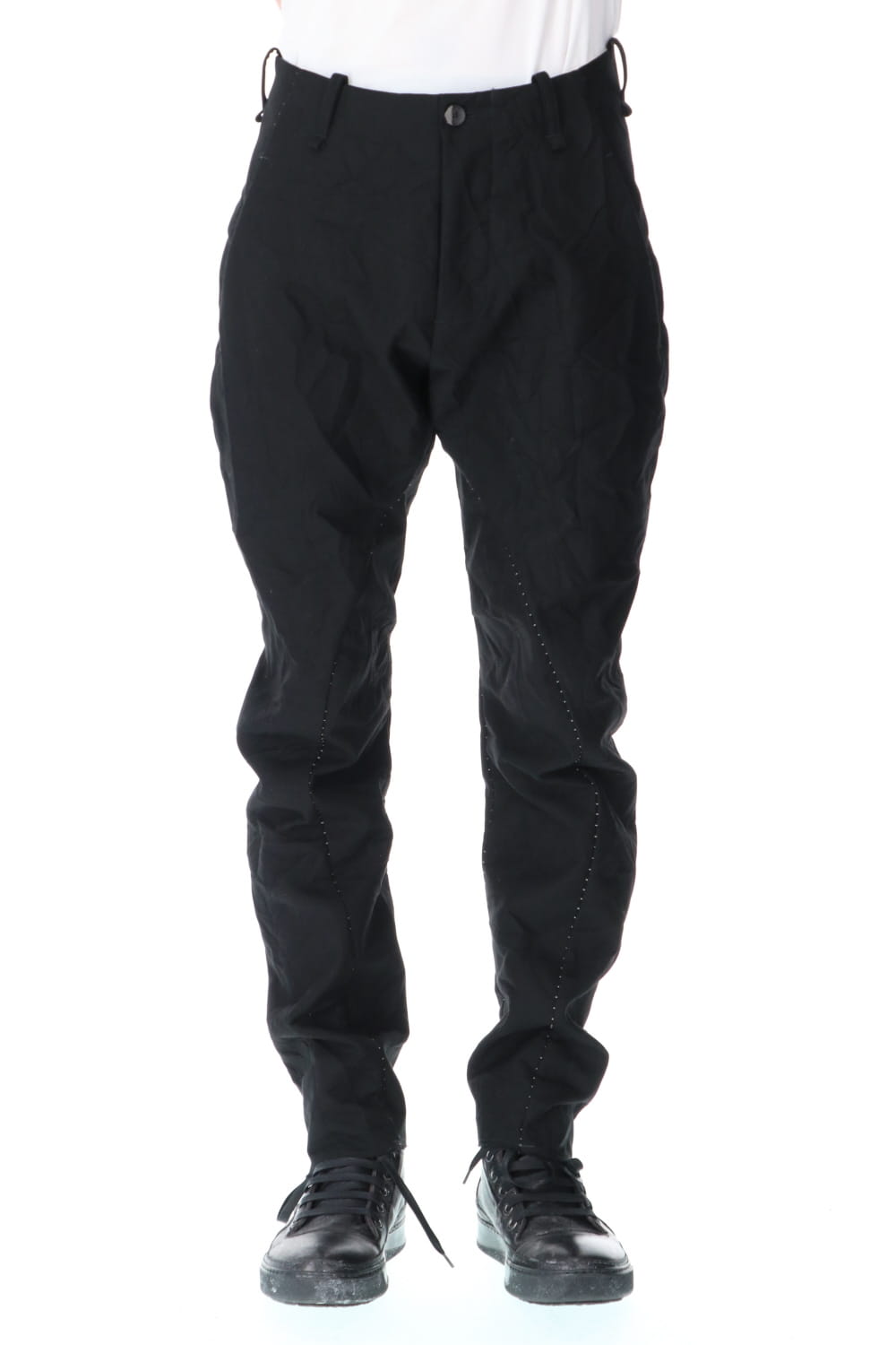 SCRUNCHED CURVED KNEE TROUSERS