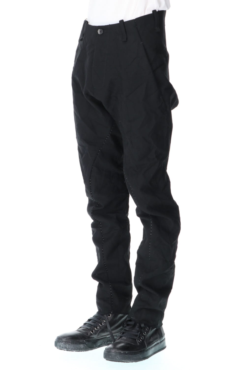 SCRUNCHED CURVED KNEE TROUSERS