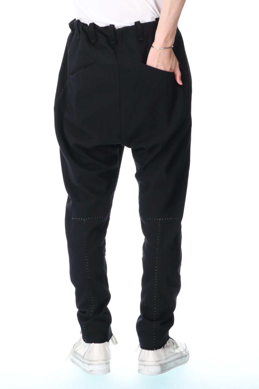 STRETCH WOOL BAGGY PANTS