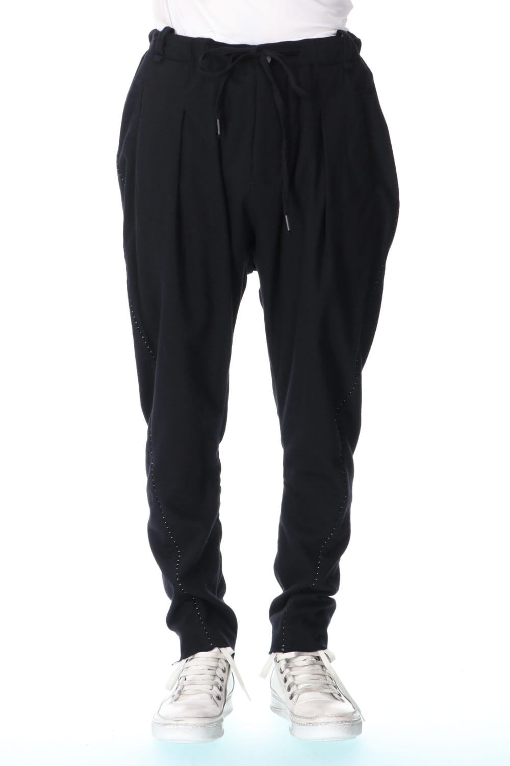 STRETCH WOOL BAGGY PANTS