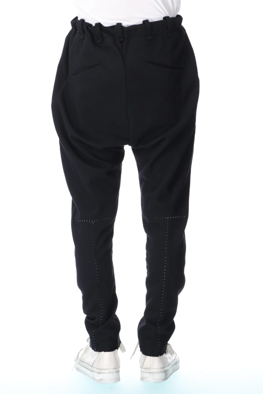 STRETCH WOOL BAGGY PANTS