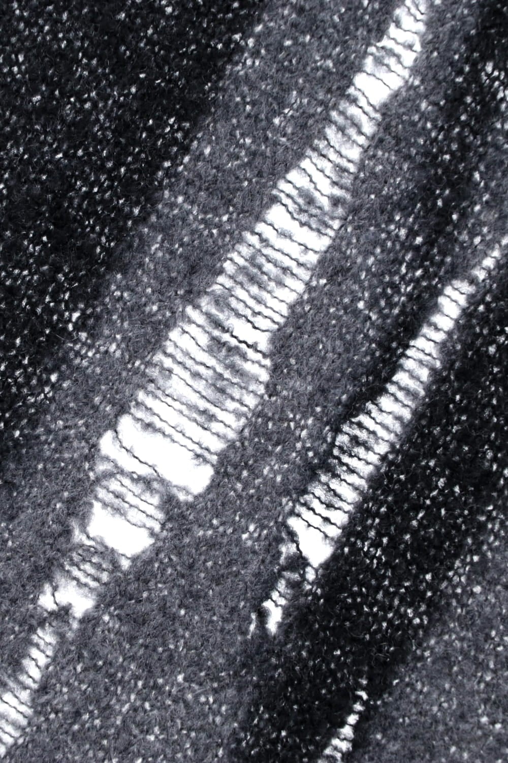 HAND MACHINE KNIT EXTRA LONG SCARF Storm Gray