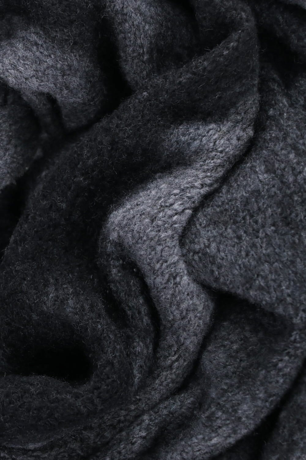 HAND MACHINE KNIT EXTRA LONG SCARF Storm Gray