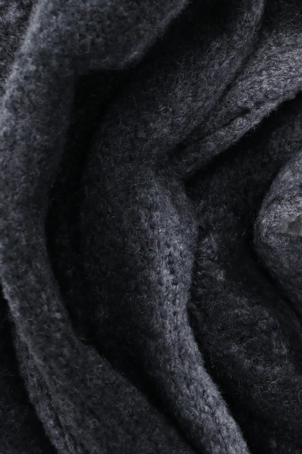 HAND MACHINE KNIT EXTRA LONG SCARF Storm Gray