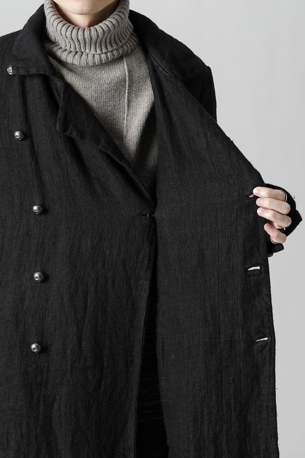 WARM WINTER LINEN TRENCH  Black