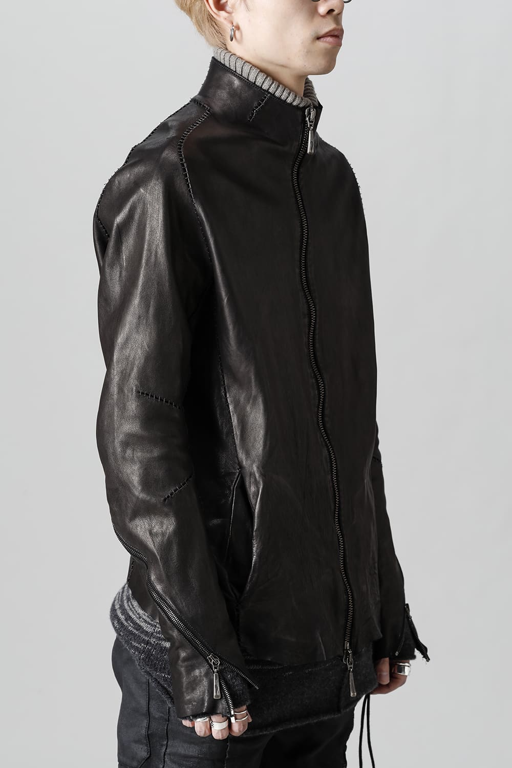 TRIPLE ZIP LAMB SKIN JACKET