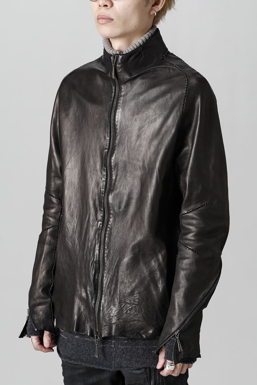 TRIPLE ZIP LAMB SKIN JACKET