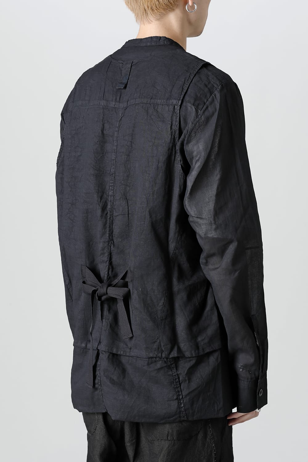 MODULAR SHIRT GILET  Waxed Black