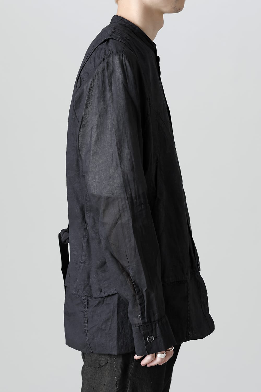 MODULAR SHIRT GILET  Waxed Black