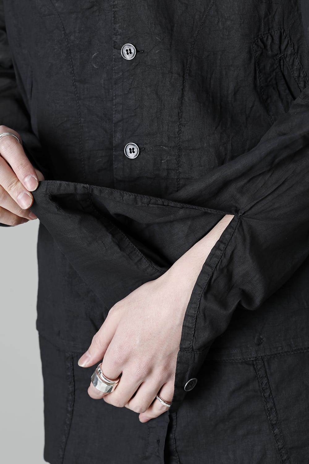 MODULAR SHIRT GILET  Waxed Black