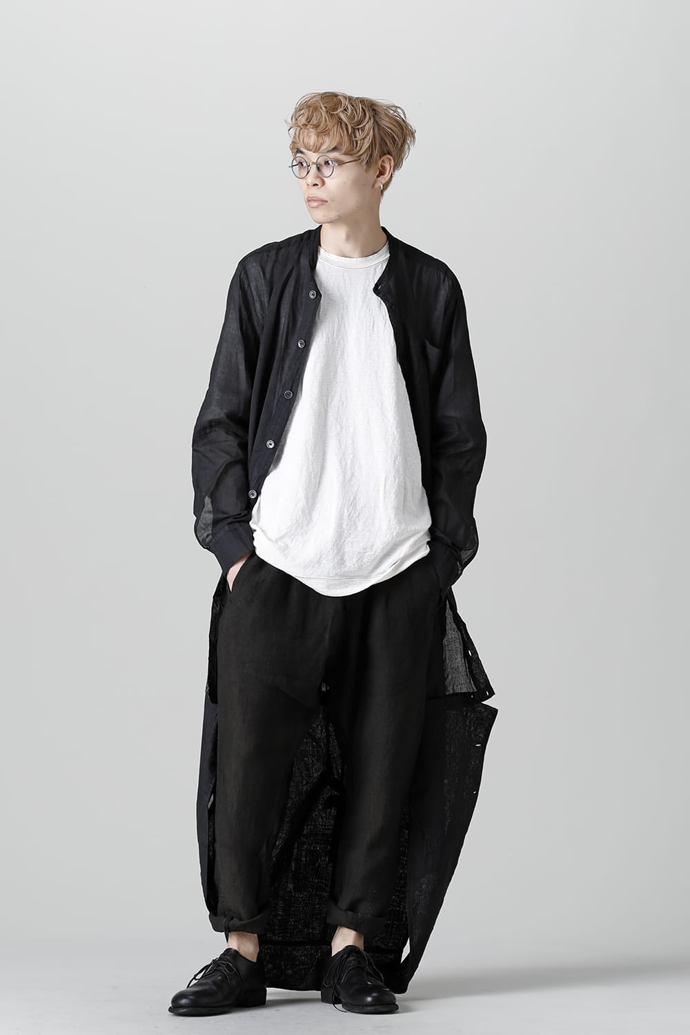 MODULAR SHIRT GILET  Waxed Black