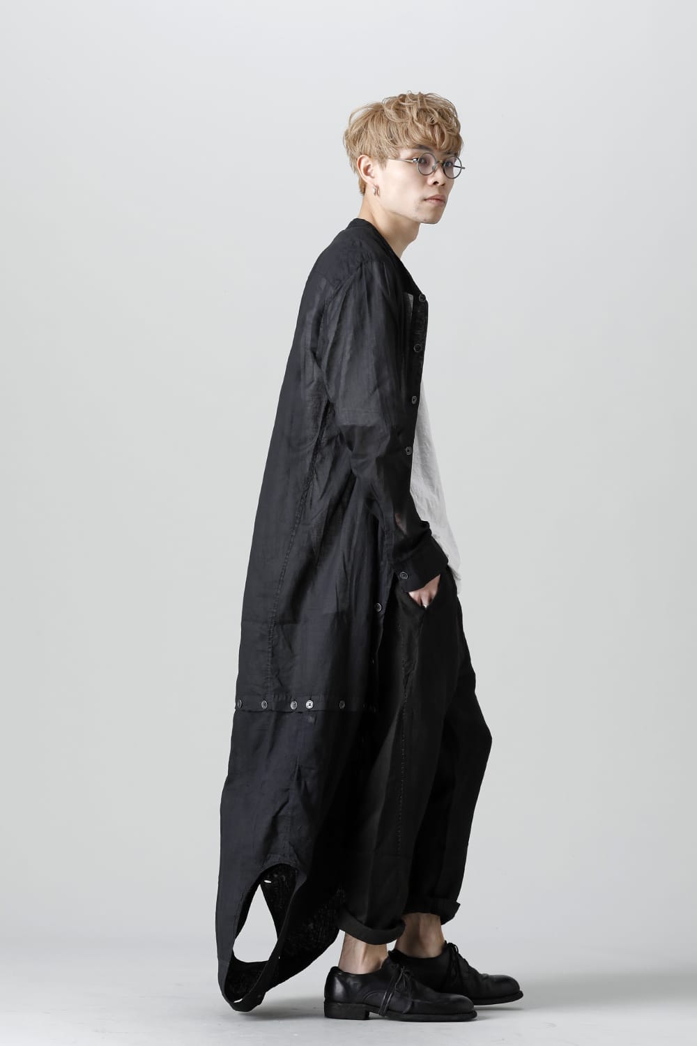 MODULAR SHIRT GILET  Waxed Black