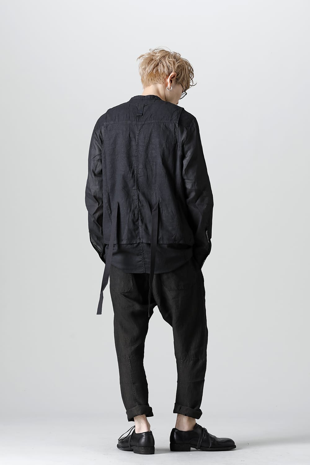 MODULAR SHIRT GILET  Waxed Black