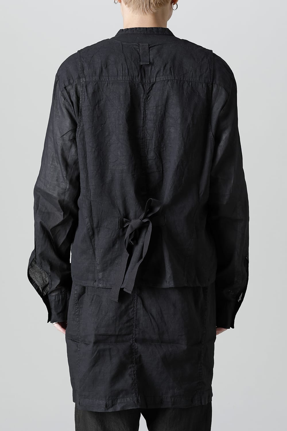 MODULAR SHIRT GILET  Waxed Black