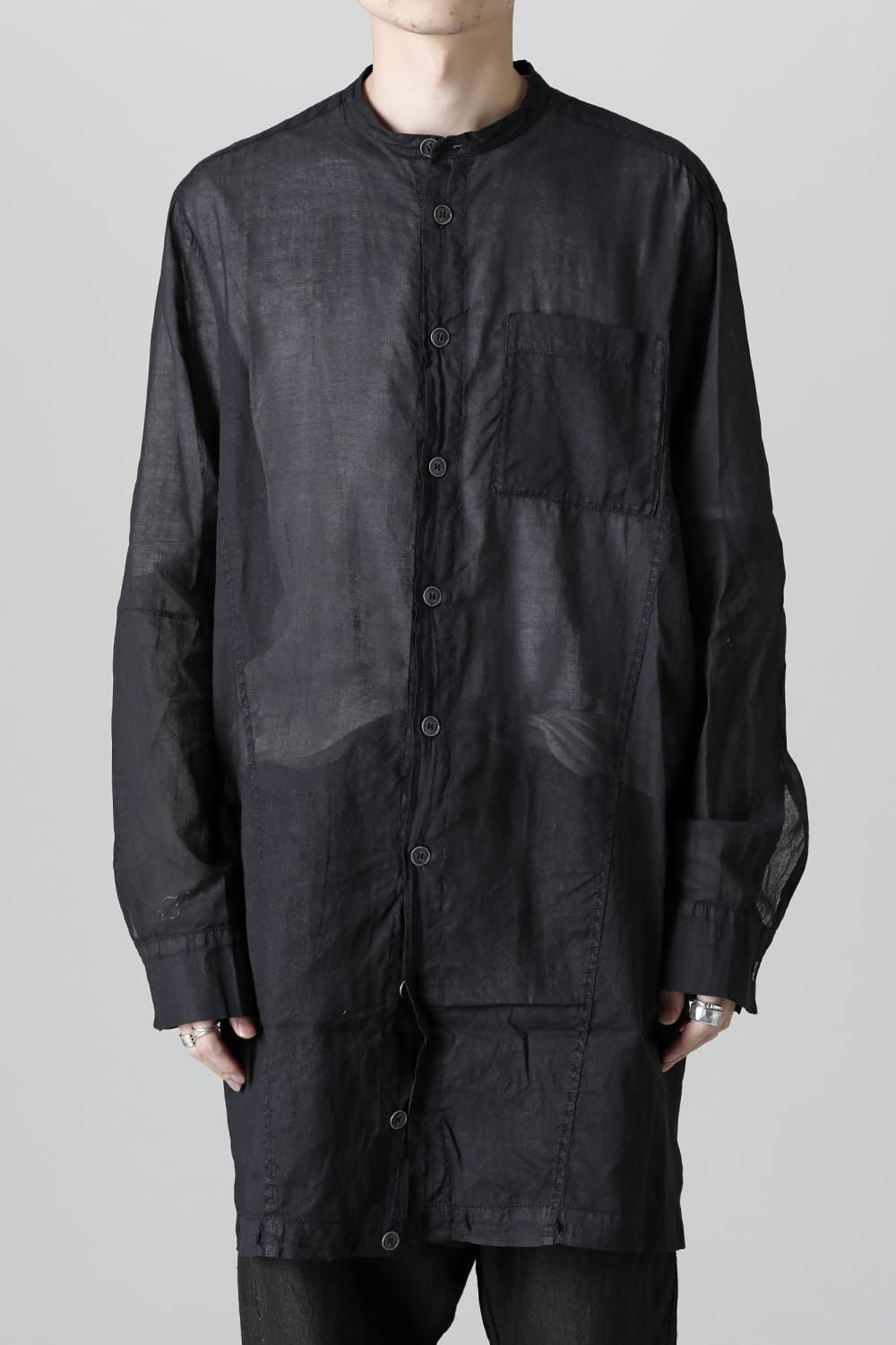 MODULAR SHIRT GILET  Waxed Black
