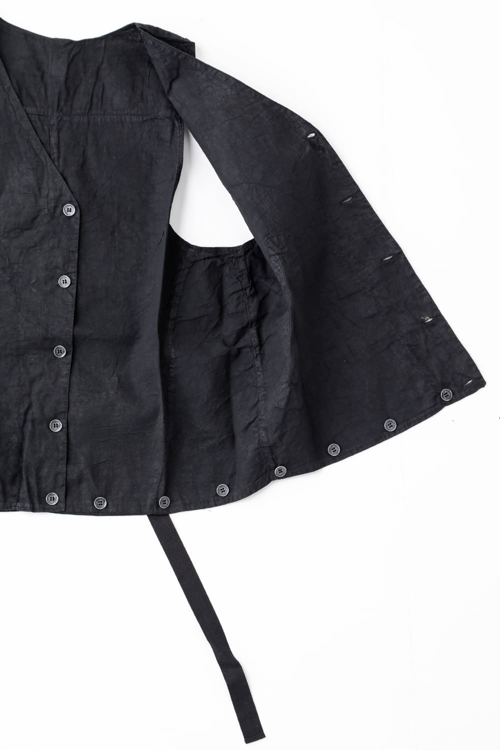 MODULAR SHIRT GILET  Waxed Black