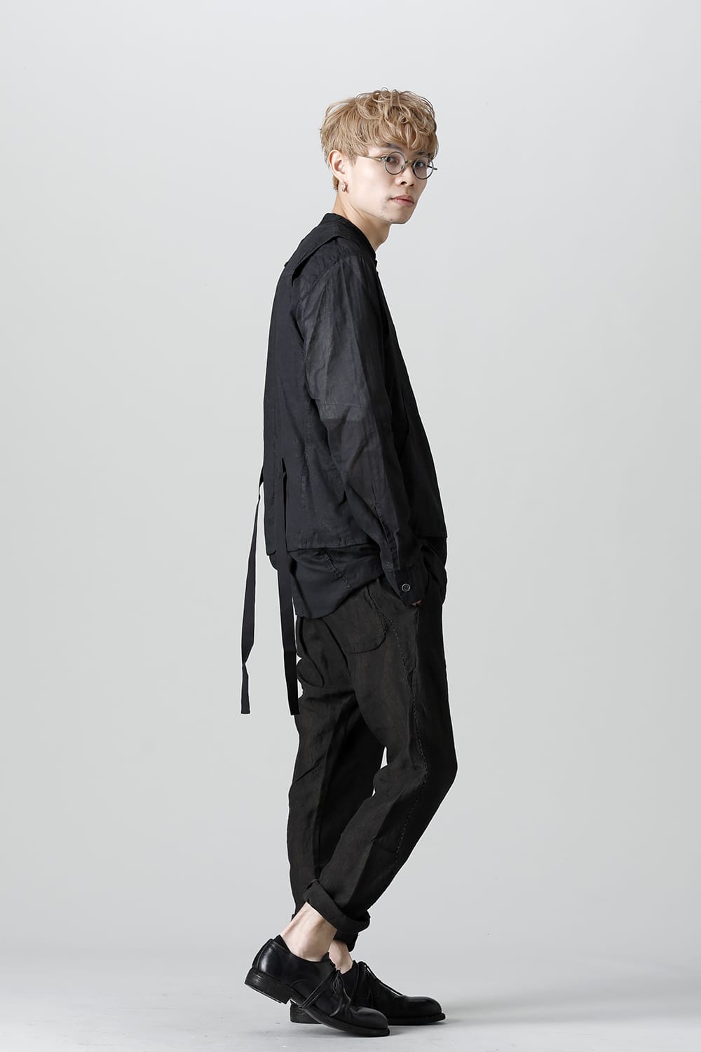 MODULAR SHIRT GILET  Waxed Black