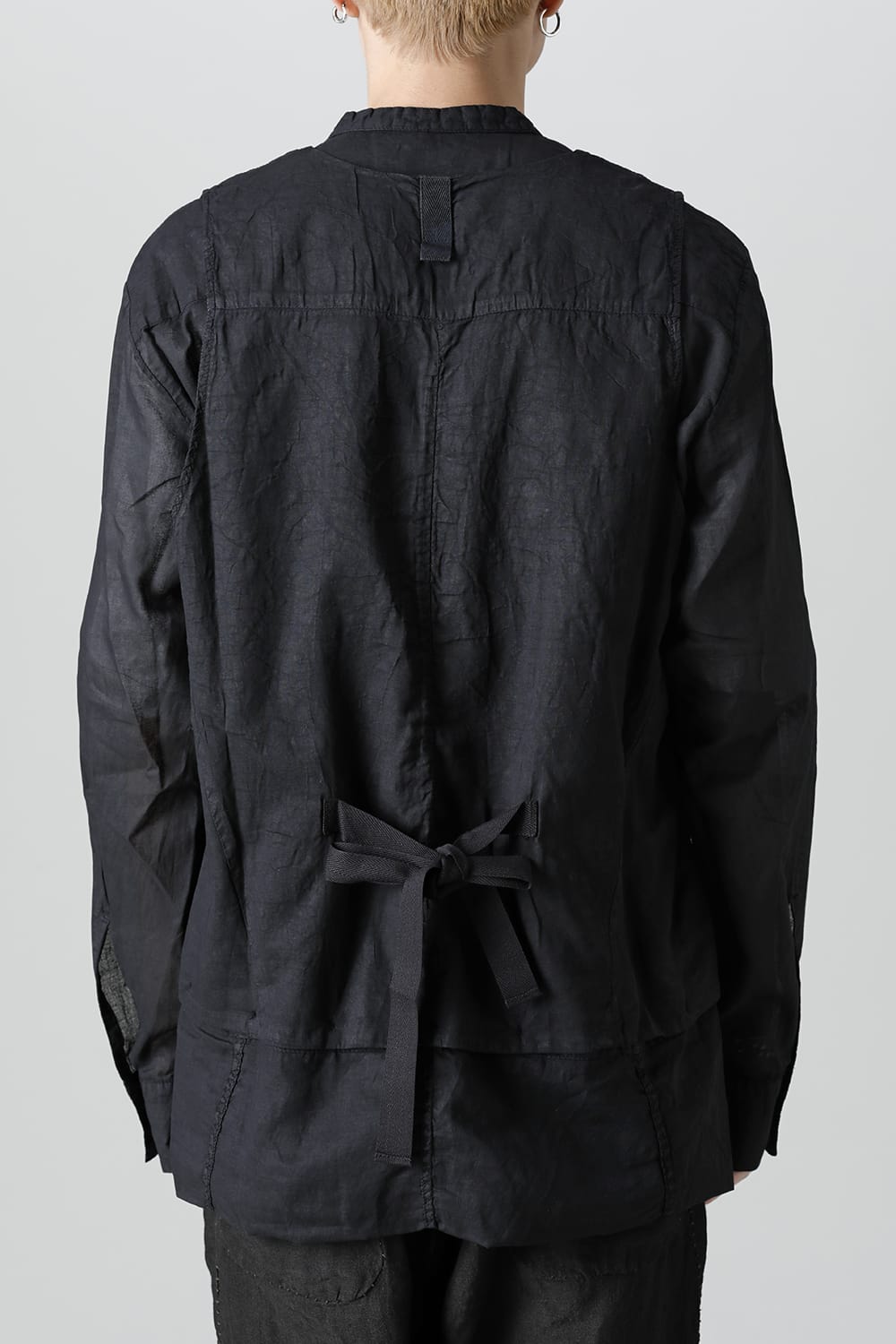 MODULAR SHIRT GILET  Waxed Black