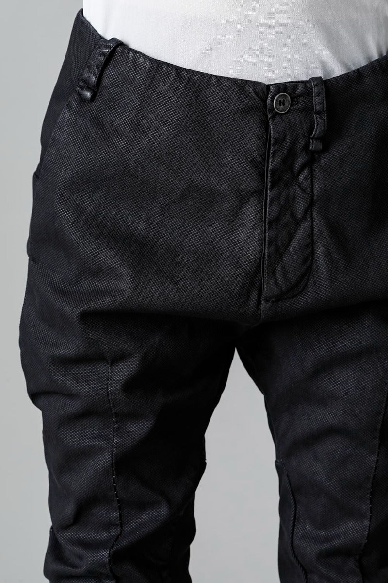 Rib Insert Dart Slim Pants  Smeared Black