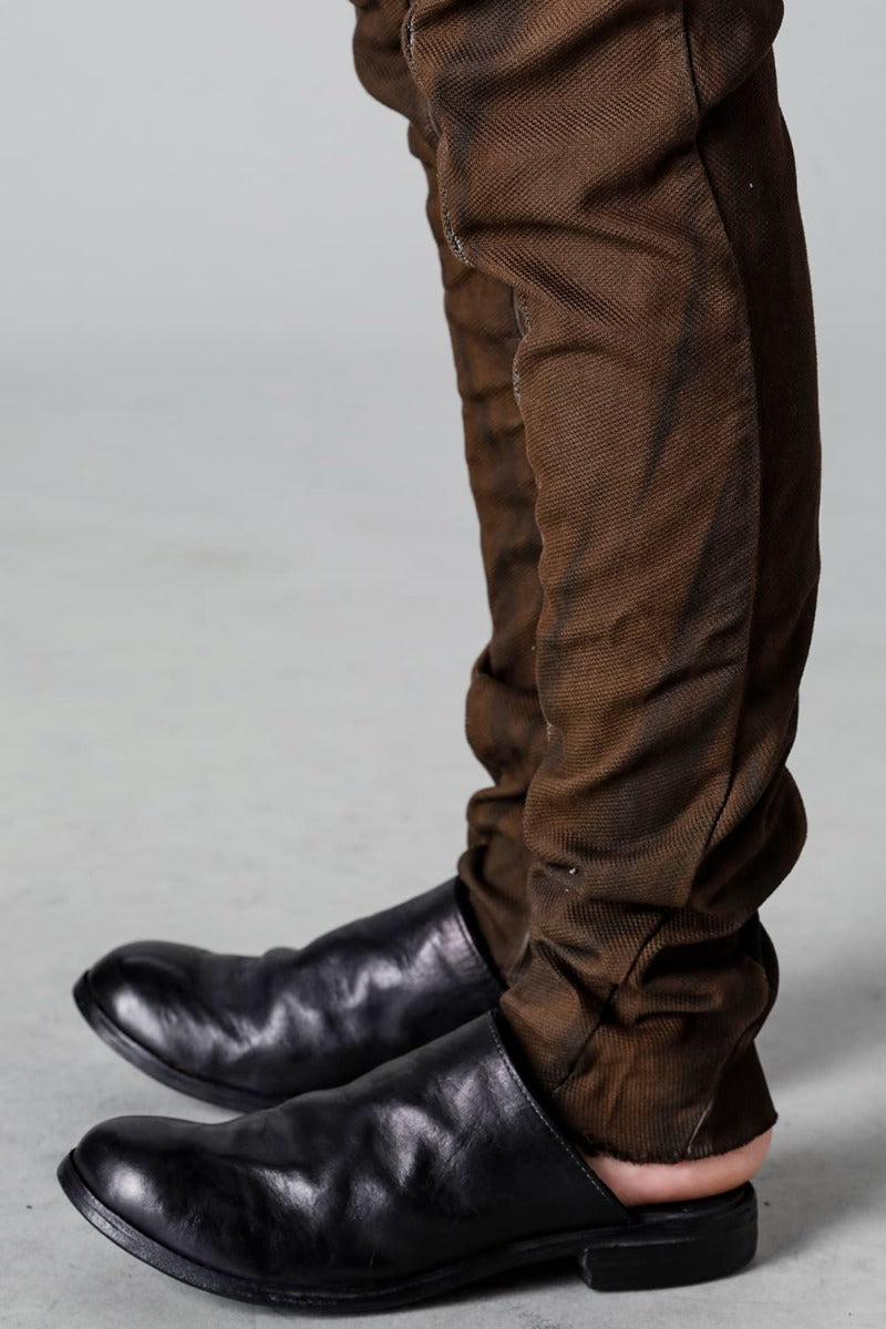 リブインサートダートスリムパンツ   グラニット