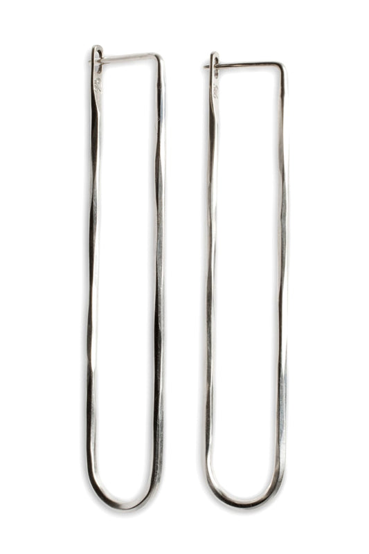 Earrings Loop Hammered Fine
