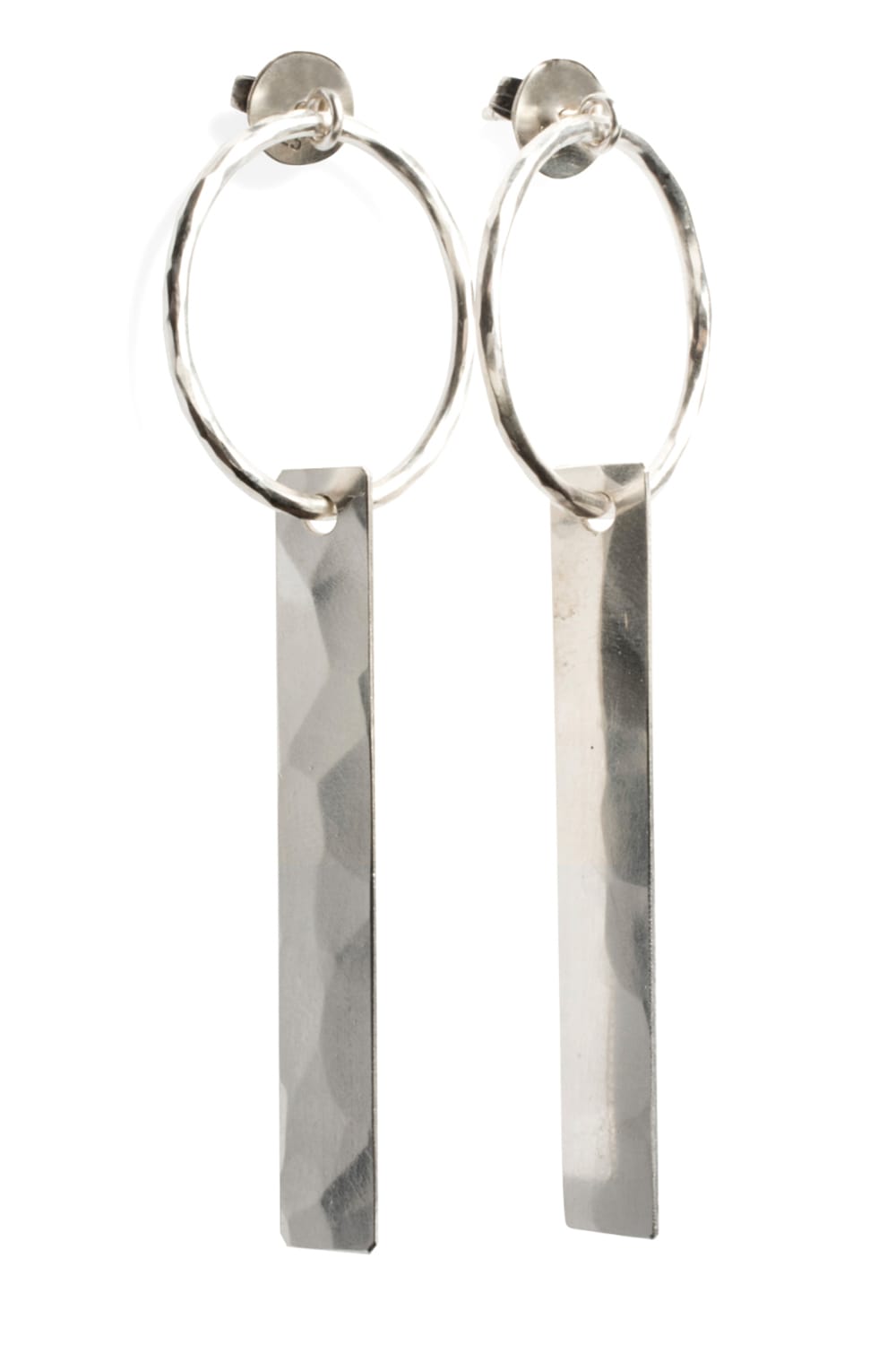 Earrings Plate Hammered