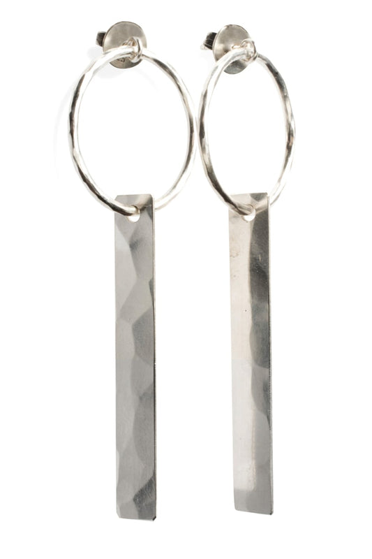 Earrings Plate Hammered