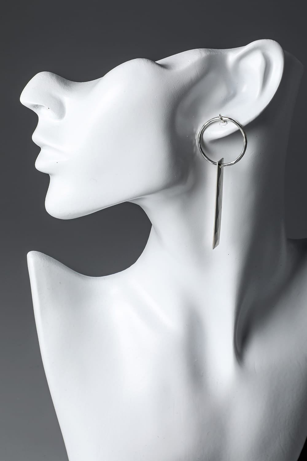 Earrings Plate Hammered