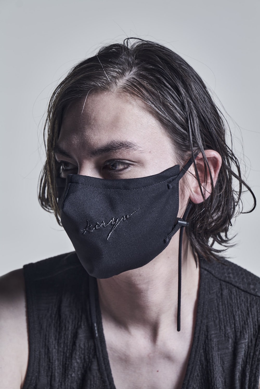 Embroidery Face Cover Black