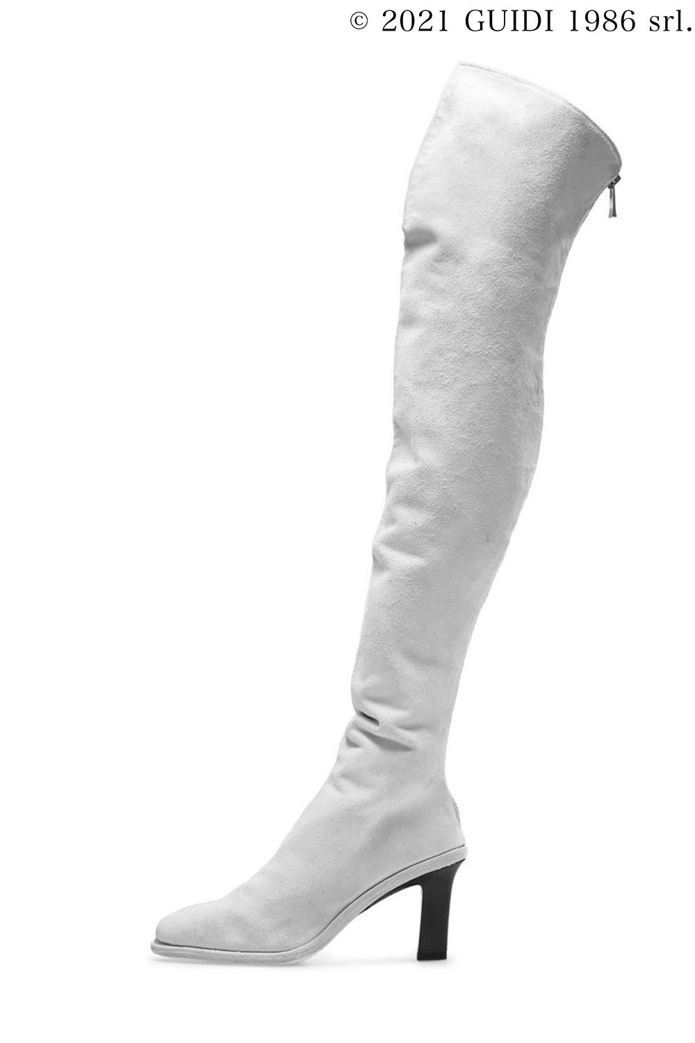 MC812 - バックジップ オーバーニー カーボンヒール ブーツ