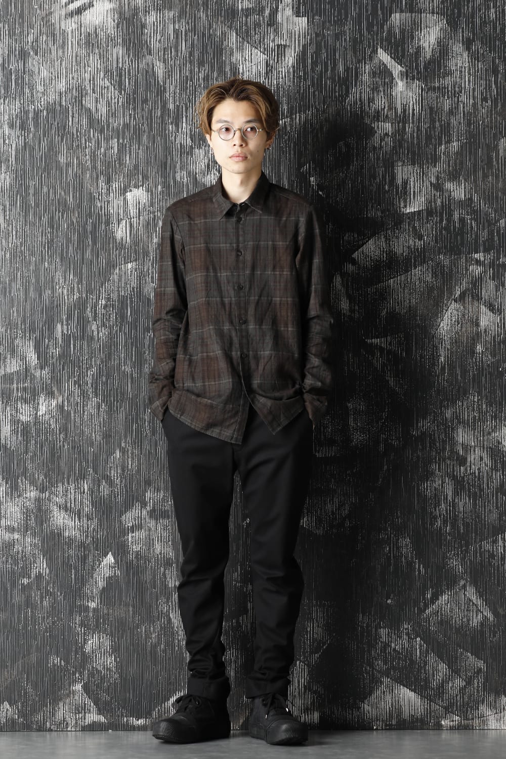 Shirt old check pigment dyed