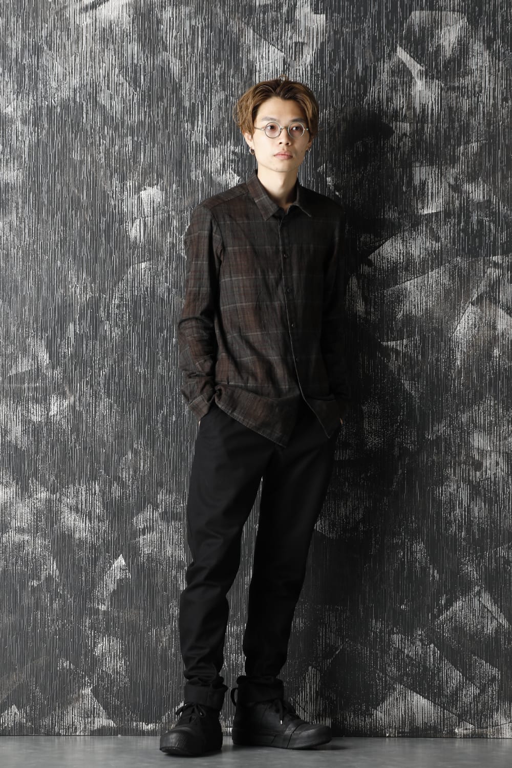 Shirt old check pigment dyed