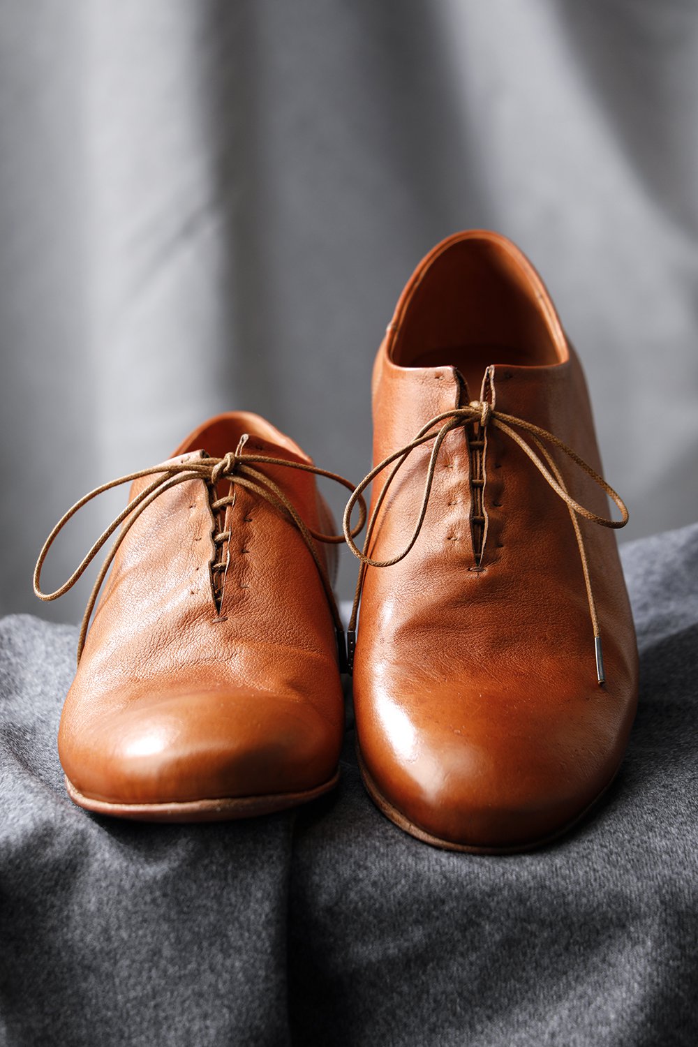 W. Hidden Laces Derby Shoes Kangaroo Natural