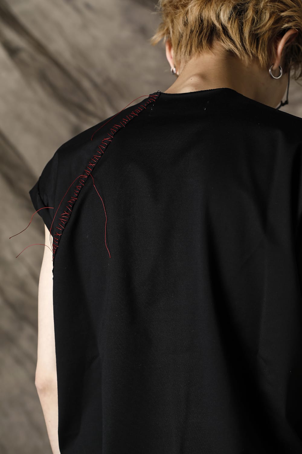 Embroidery French Sleeve T-shirts Black