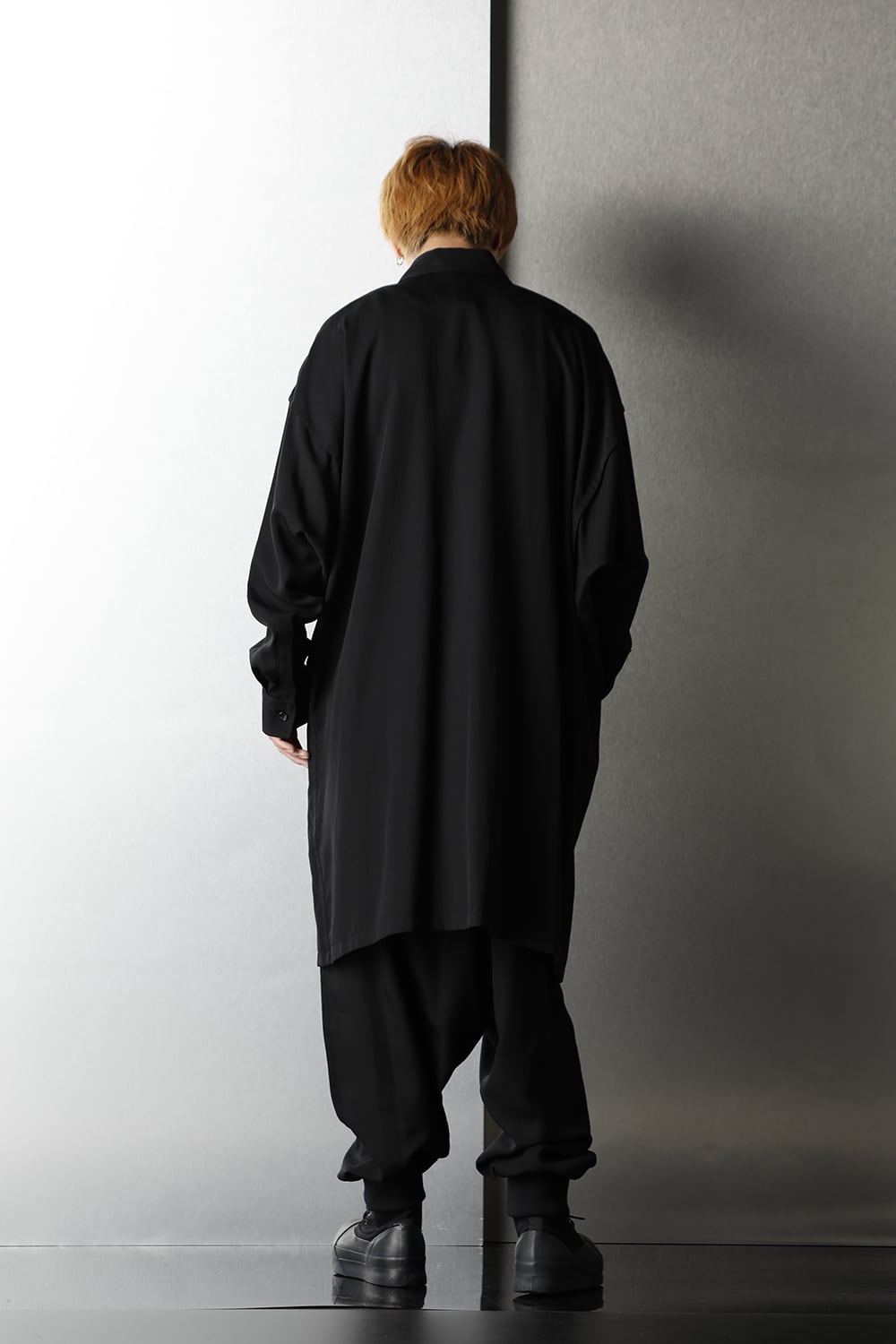 French Seam Semi Long Shirt Black