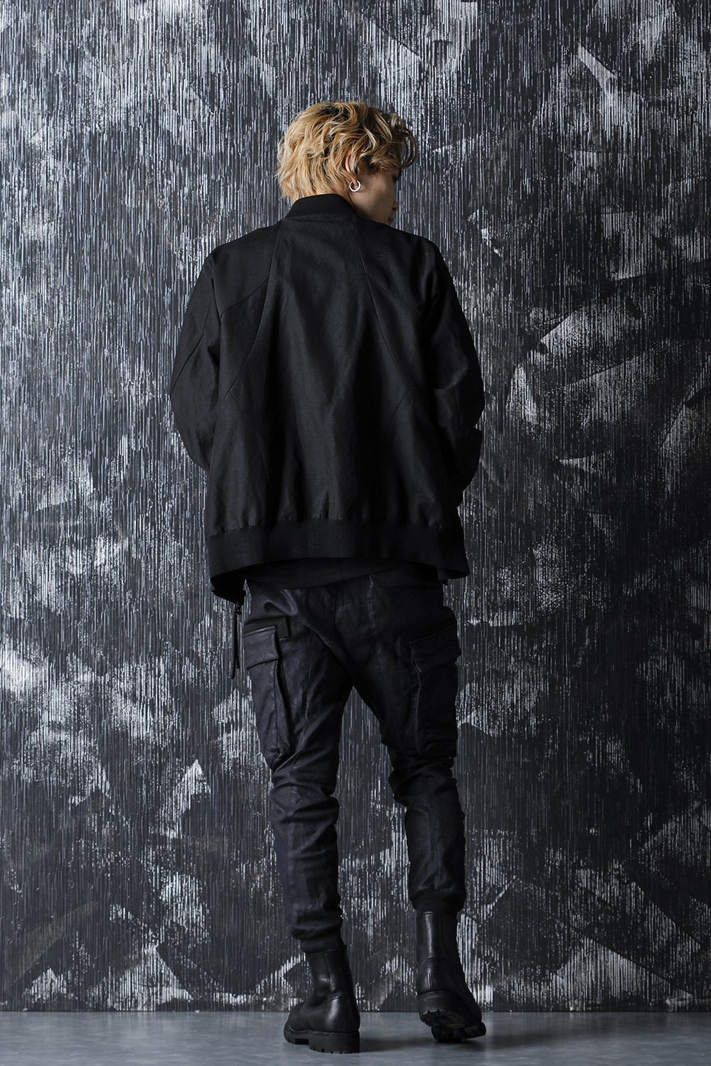 Dobby minimalist border bomber jacket