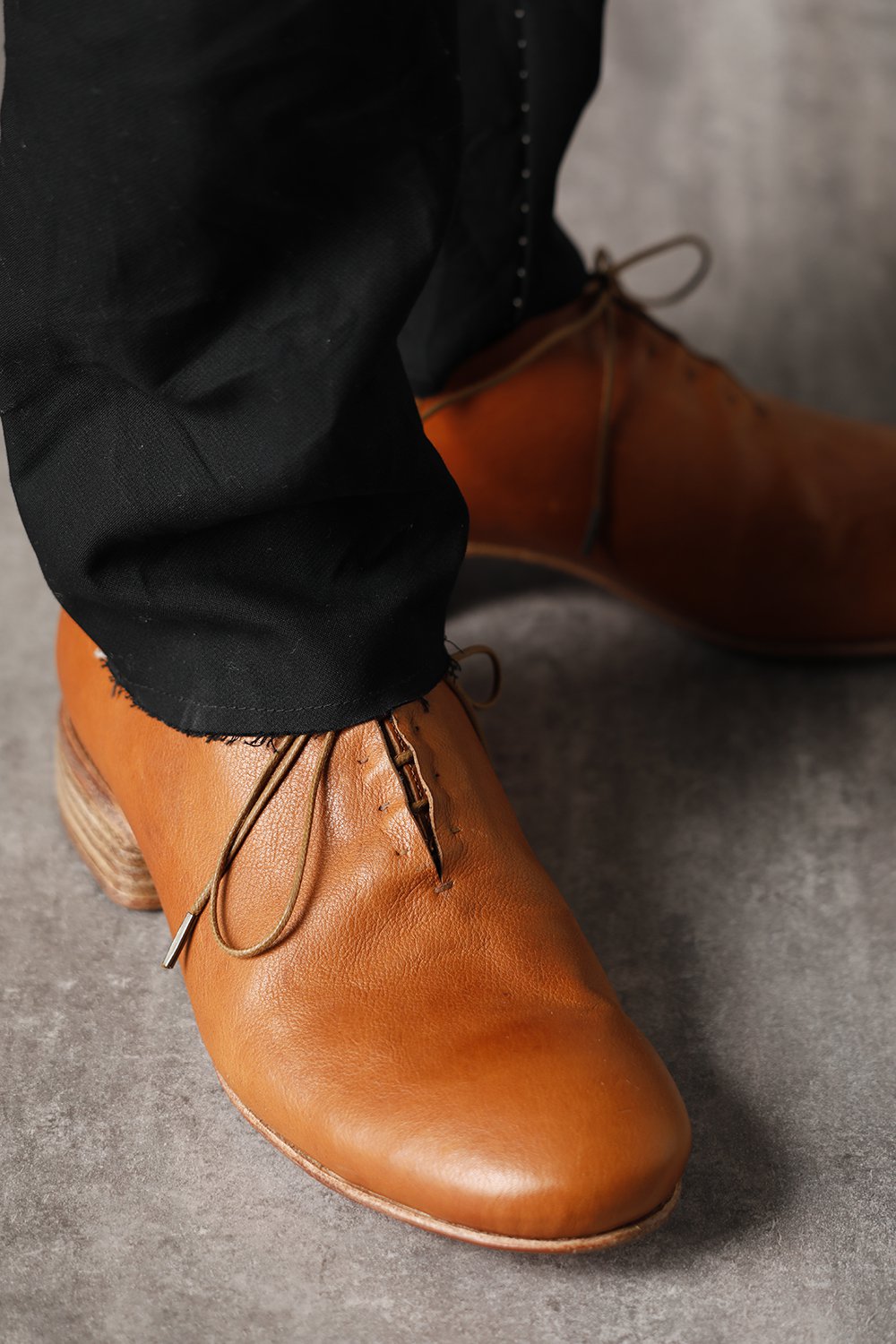 W. Hidden Laces Derby Shoes Kangaroo Natural