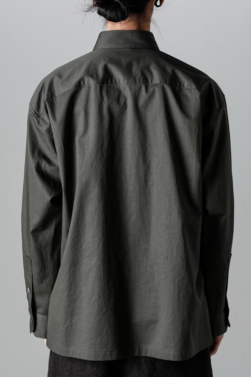 Wide Pockets Shirt Blouson Olive Charcoal