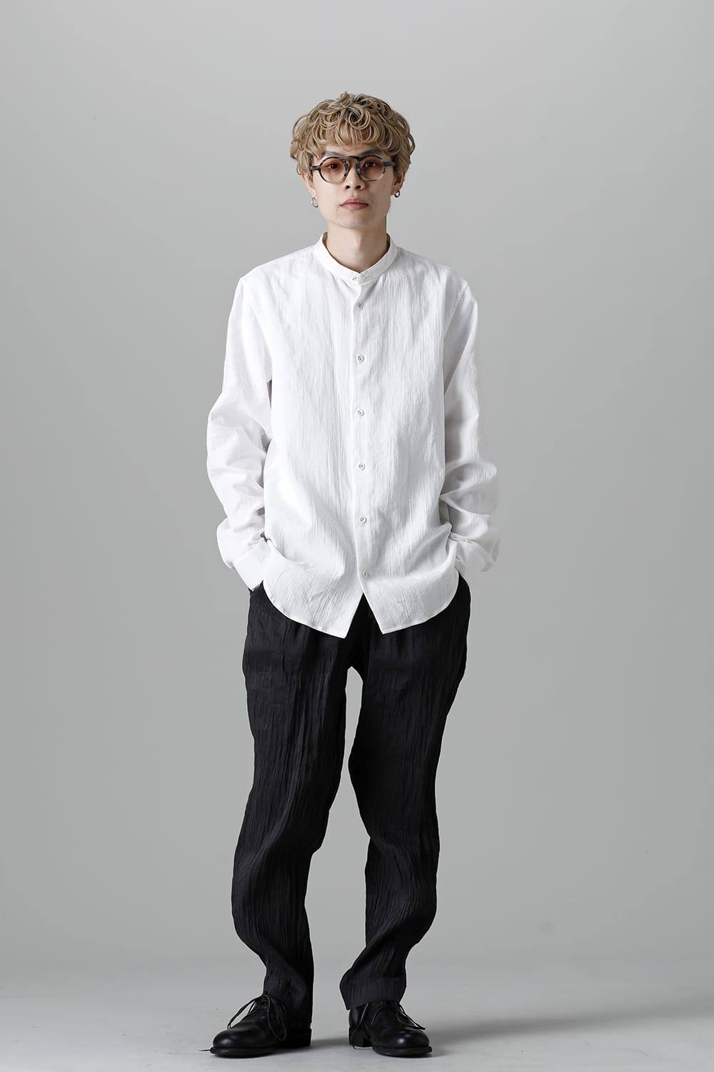 ANNASTESIA Limited Stand Collar Shirt White