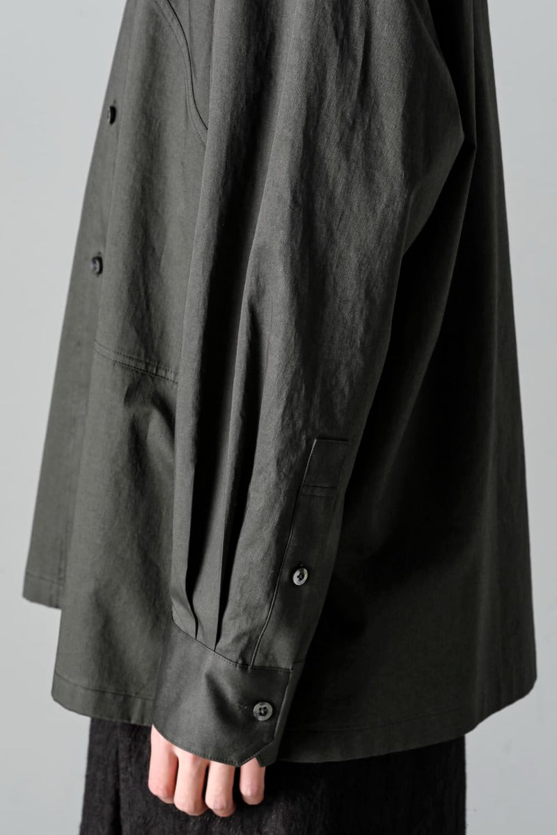 Wide Pockets Shirt Blouson Olive Charcoal