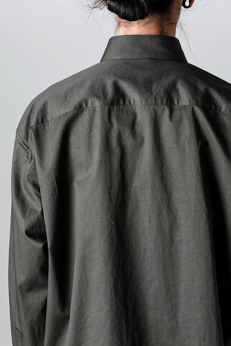 Wide Pockets Shirt Blouson Olive Charcoal