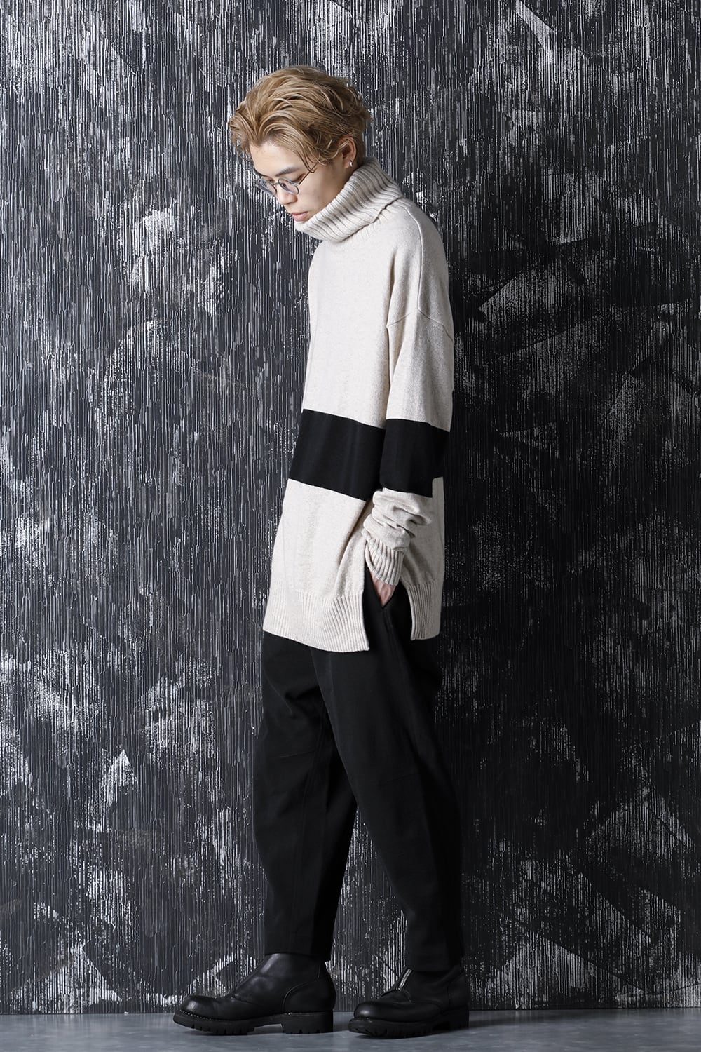 Baby Cashmere Bicolor KNIT Off White × Black