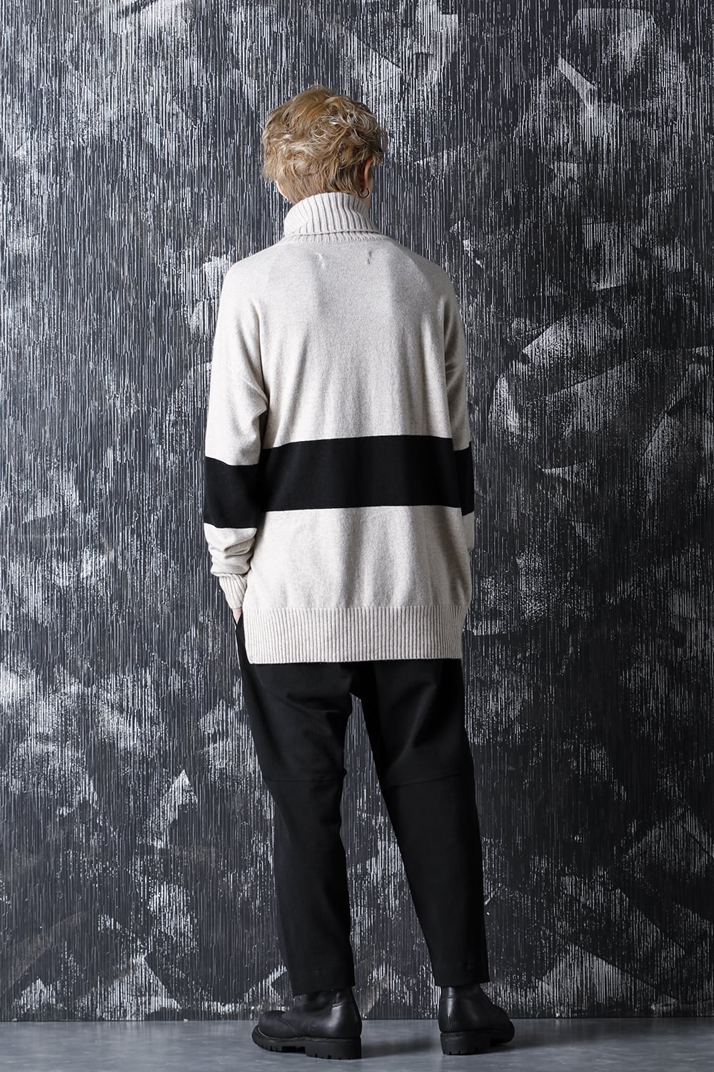 Baby Cashmere Bicolor KNIT Off White × Black