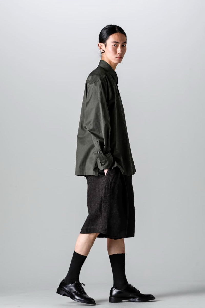 Wide Pockets Shirt Blouson Olive Charcoal