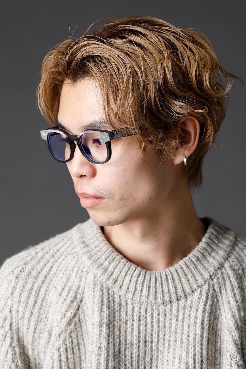 RG0002 Genuine Horn Black&White Sanjuro Clear Lens