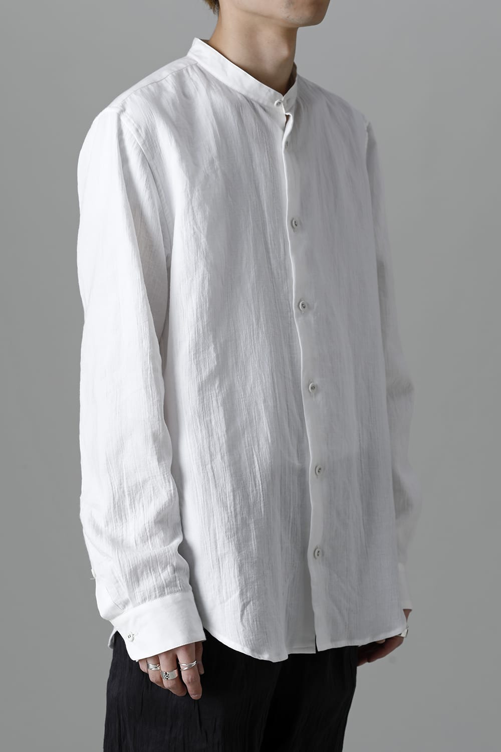 ANNASTESIA Limited Stand Collar Shirt White