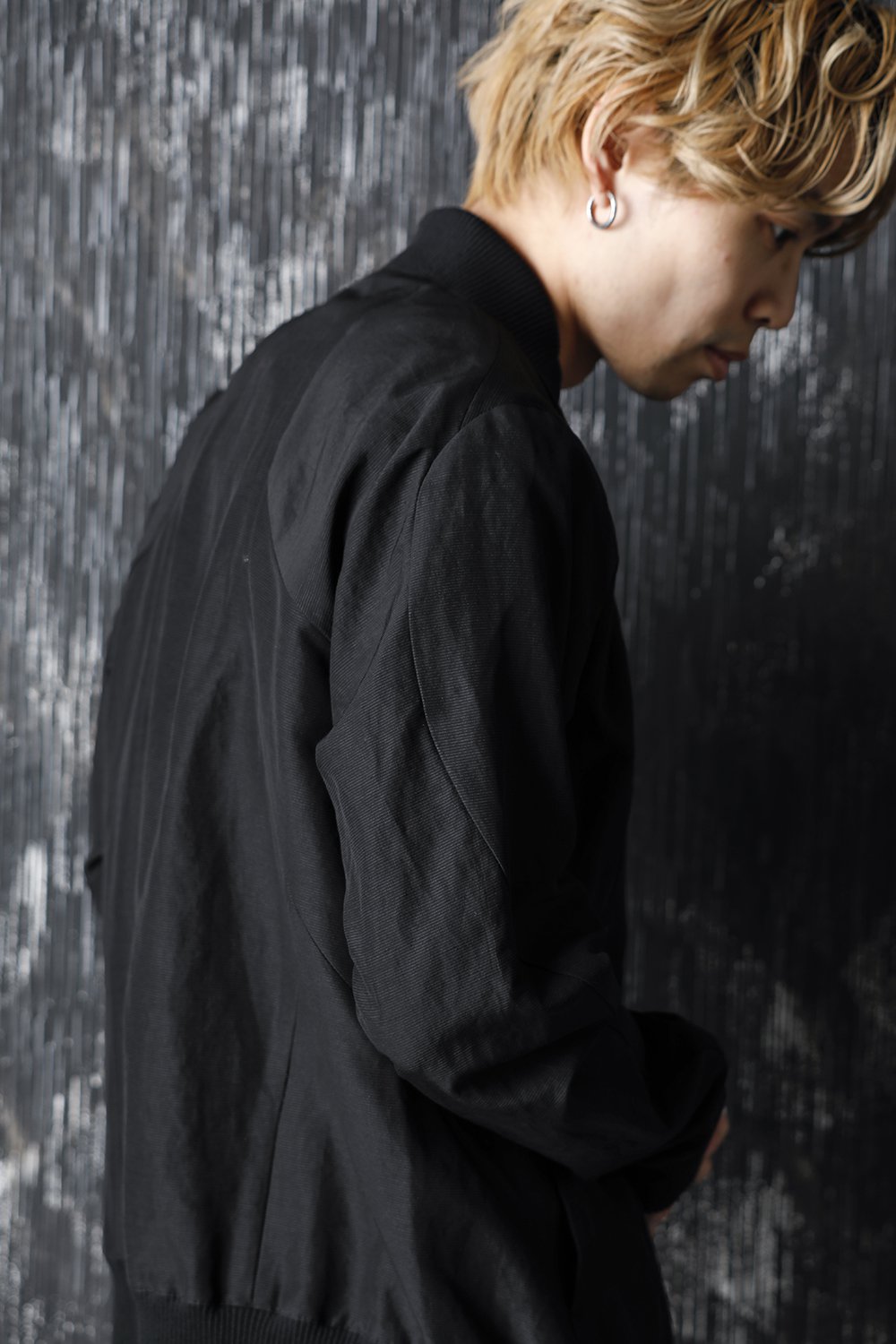 Dobby minimalist border bomber jacket